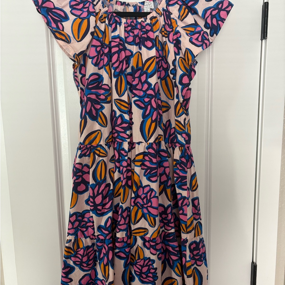 Mud Pie Pink and Orange Floral Dress